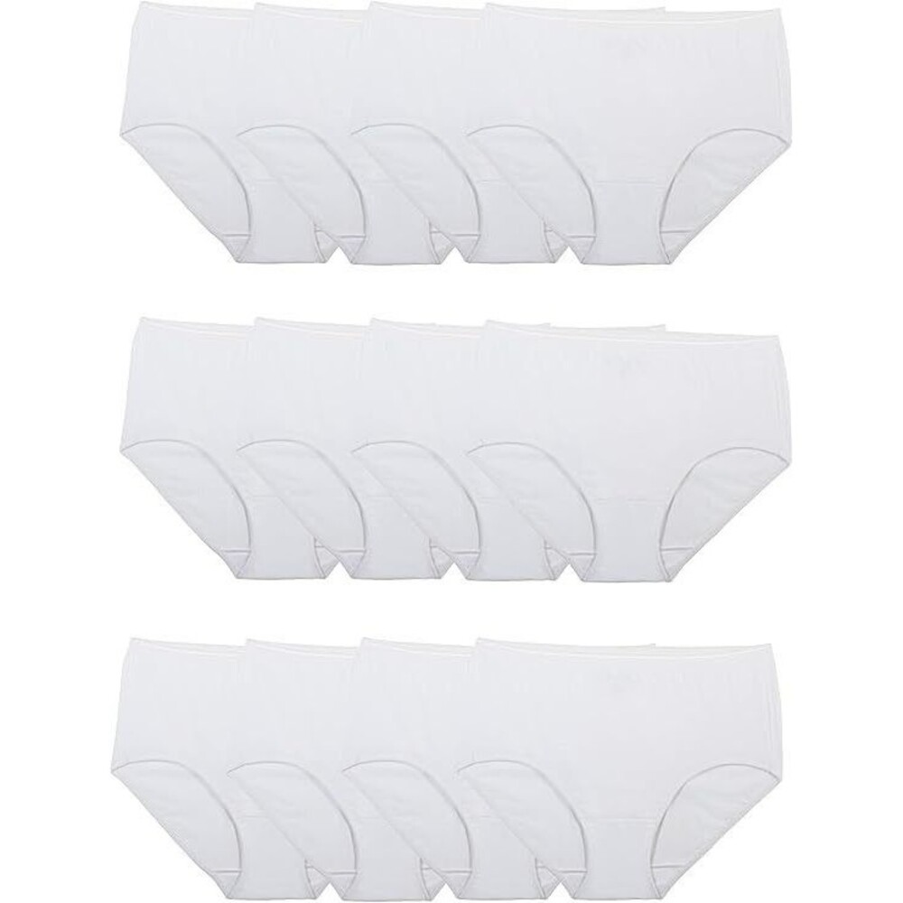 12-Pack Fruit of the Loom Women's Underwear Size 6 White Cotton Breathable